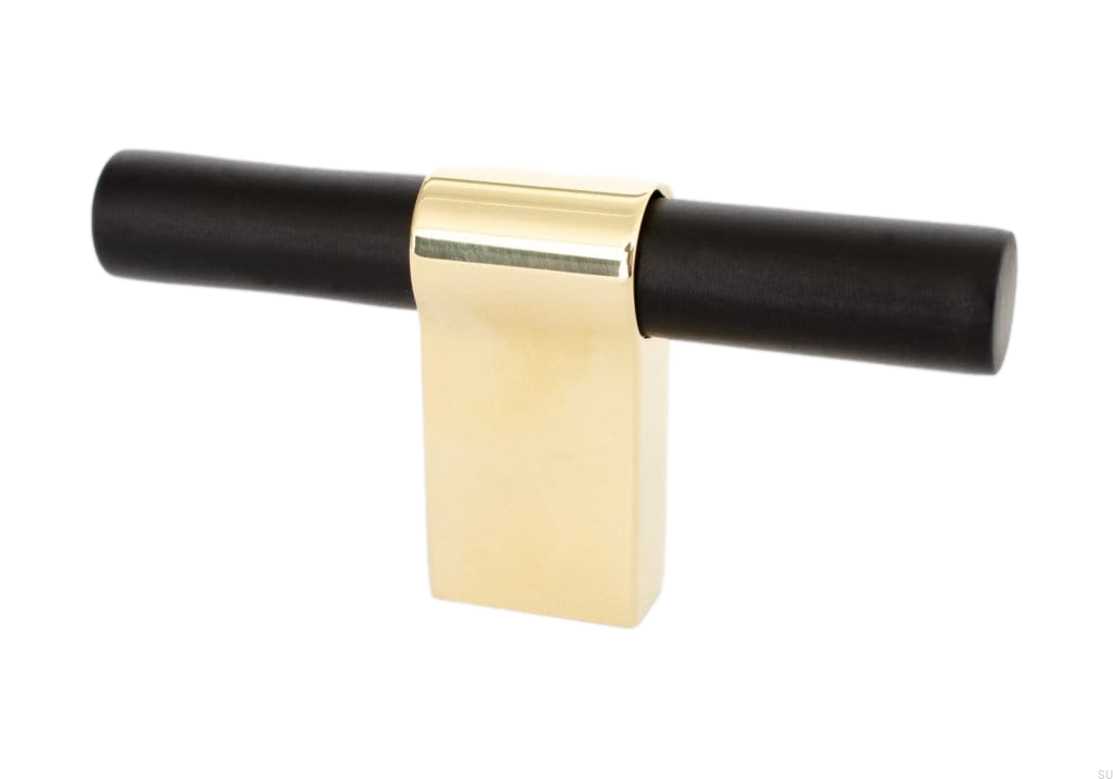 KN29M/AS--Gałka-meblowa-T-Bar-Line-Big-Mix-80-Aluminiowa-Czarna-z-Polerowanym-Mosiądzem-BB-Sweden-Skandynawskie-Uchwyty_1