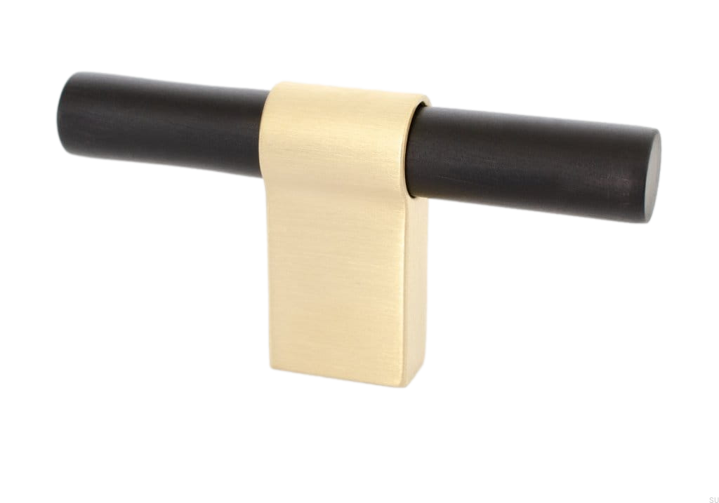 KN29MB/AS--Gałka-meblowa-T-Bar-Line-Big-Mix-80-Aluminiowa-Czarna-ze-Szczotkowanym-Mosiądzem-BB-Sweden-Skandynawskie-Uchwyty_1