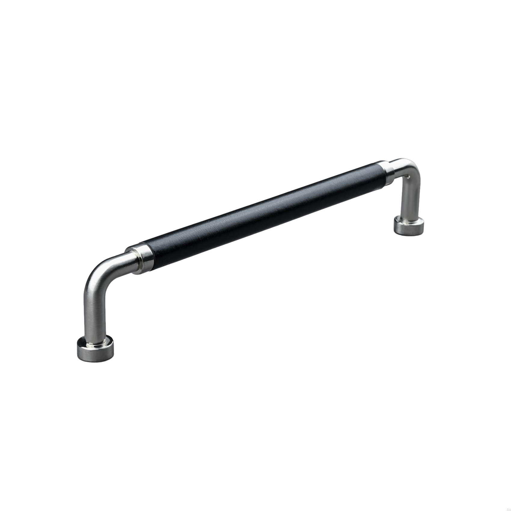 157188SP--Uchwyt-meblowy-podłużny-Porta-Swept-160-Srebrny-Szczotkowany-z-Czarną-Skórą-Theofils-Skandynawskie-Uchwyty_3