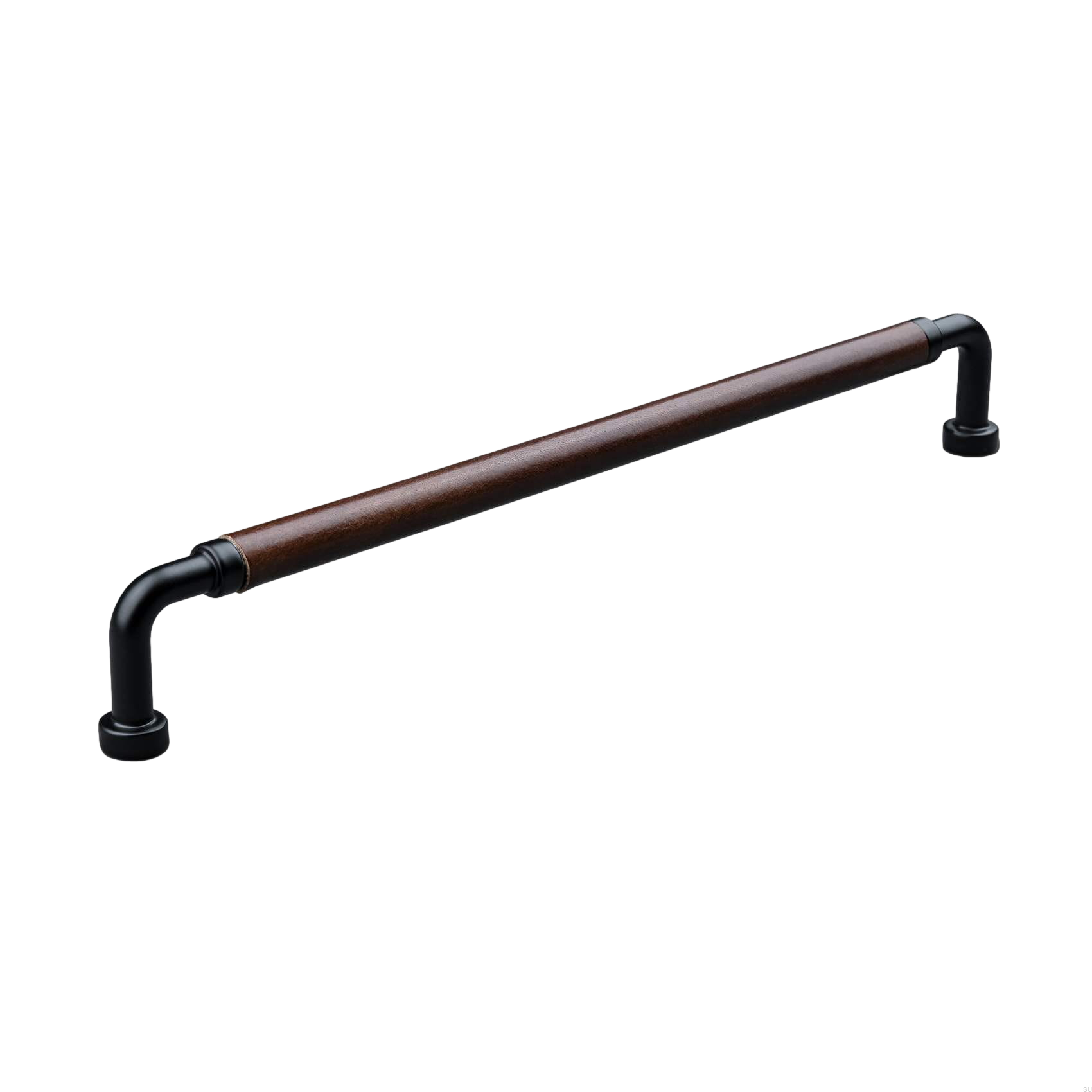 157181SP--Uchwyt-meblowy-podłużny-Porta-Swept-224-Metalowy-Czarny-Mat-z-Brązową-Skórą-Theofils-Skandynawskie-Uchwyty_3