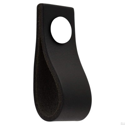 Gałka meblowa Loop Ari Skórzana Czarna z Białym