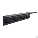 606065-41  Wieszak ścienny z półką Base Stalowy Czarny Mat