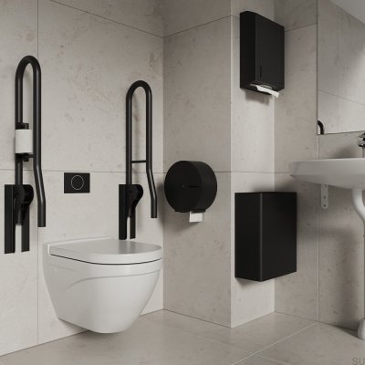 Kosz na śmieci łazienkowy ścienny Stay 23L Stalowy Czarny Mat