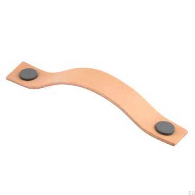 Uchwyt meblowy podłużny Levanto 128 Skórzany Jasny Brązowy z Szarym