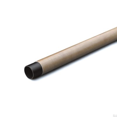 Drążek do szafy Rod Swept 458 Metalowy Czarny z Jasną Brązową Skórą