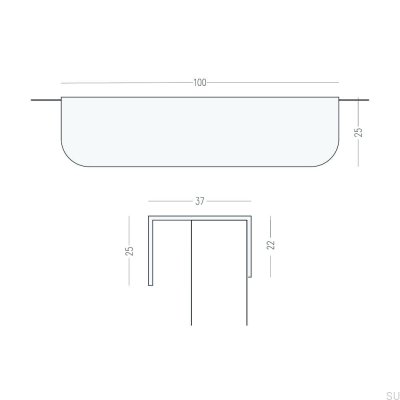  Uchwyt meblowy krawędziowy Edit O Mosiężny Czarny Szczotkowany