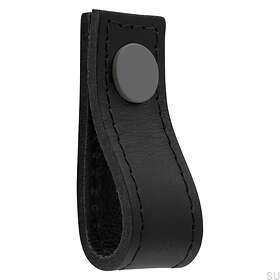 Gałka meblowa Loop Avio Skórzana Czarna z Szarym