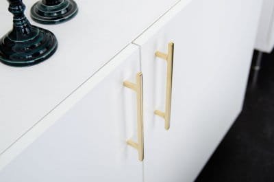 Uchwyt meblowy podłużny Flat Line 128 Mosiężny Polerowany Nielakierowany 