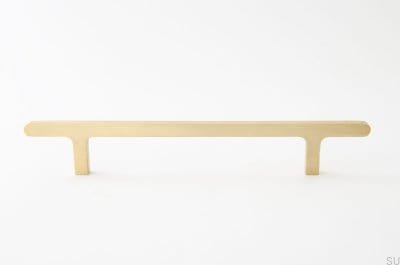 Uchwyt meblowy podłużny Flat Line 128 Mosiężny Szczotkowany Nielakierowany