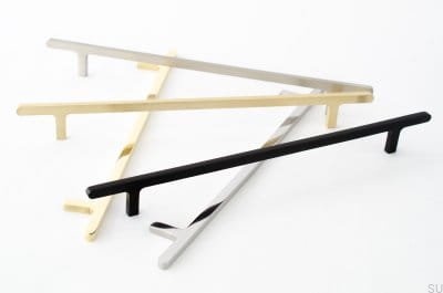 Uchwyt meblowy podłużny Flat Line 224 Mosiężny Polerowany Nielakierowany