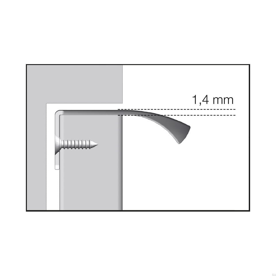 Rysunek techniczny uchwytu edge straight od boku