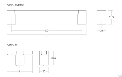  Gałka meblowa T-Bar Fusion Metalowy Czarny Mat