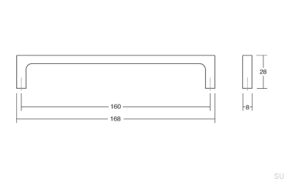 Uchwyt meblowy podłużny Pura 160 Nikiel Szczotkowany