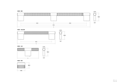 Gałka meblowa T-Bar Point Aluminiowa Czarna Tytanowa 