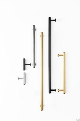 Gałka meblowa T-Bar Rille Mini Aluminiowa Srebrna Szczotkowana