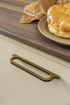 Uchwyt meblowy podłużny Omega 160 Metalowy Antyczny Złoty