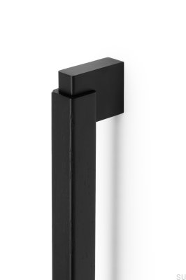 Uchwyt meblowy podłużny Duo Big 960 Drewniany Czarny z Czarnym Aluminium