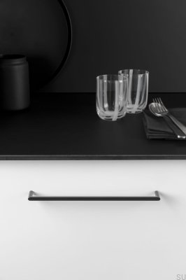 Uchwyt meblowy podłużny Pura 256 Metalowy Czarny Tytanowy Polerowany