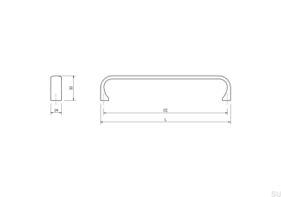 Uchwyt meblowy podłużny Miig 160 Metalowy Brązowy