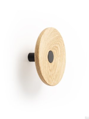 Wieszak ścienny Zoot 120 Drewniany Dębowy z Czarnym Matowym Aluminium