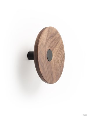 Wieszak ścienny Zoot 120 Drewniany Orzech Włoski z Czarnym Matowym Aluminium