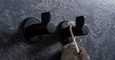 Wieszak ścienny Fin Metalowy Czarny Mat