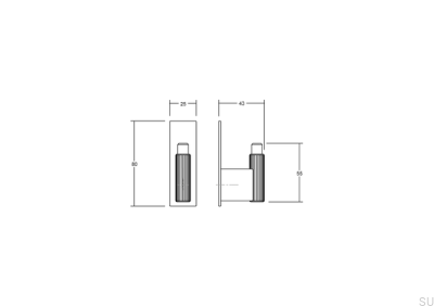 Wieszak ścienny z podkładką Arpa Plate Aluminiowy Złoty Szczotkowany Ciemny