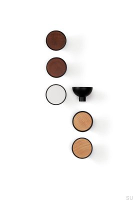 Wieszak ścienny Bol Czarny z Drewnem Sapeli