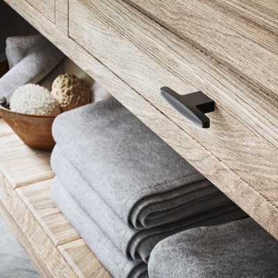 Gałka meblowa T-Bar 2570 16 Metalowa Czarna Matowa