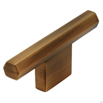 Gałka meblowa T-Bar 2571 16 Antyczna Złota Szczotkowana