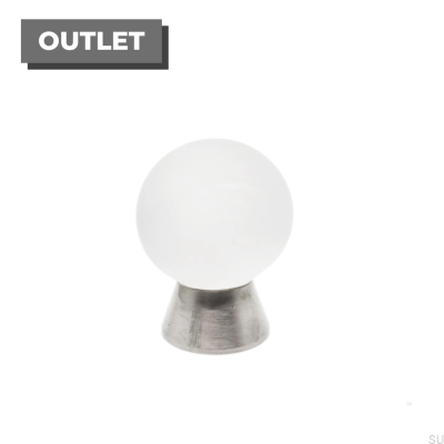 Gałka meblowa Kristall Matowy kryształ Nikiel szczotkowany