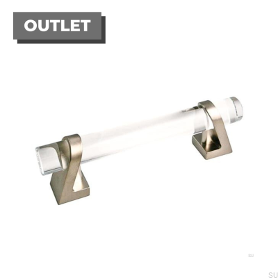 Uchwyt meblowy podłużny Kristall 96 Kryształ Nikiel szczotkowany