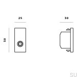 rysunek techniczny modułu do Euro Plate gniazdko TV