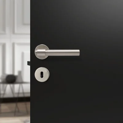 Klamka do drzwi Helix 200 Plain Metalowa Srebrna Standard Skandynawski