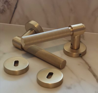 Klamka do drzwi Helix 200 Metalowa Złota Zamek modułowy