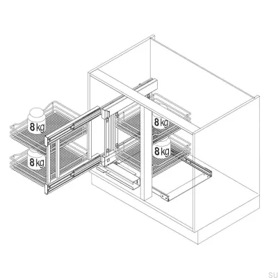 Narożna wysuwana szafka Flex Corner 1200 mm
