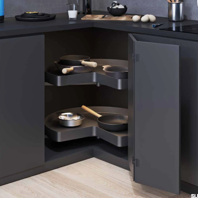 Szafka narożna z karuzelą Recorner Max Ciemnoszara