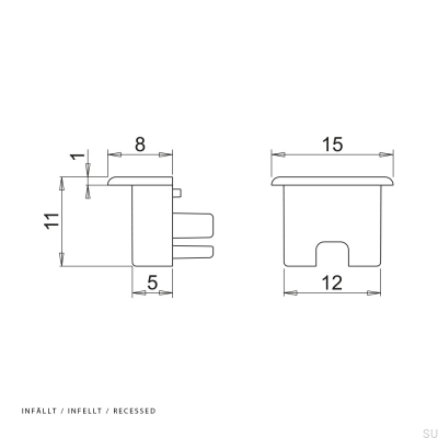 Klipsy montażowe do Profilu LED Nexus Wpuszczanego