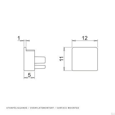Klipsy montażowe do Profilu LED Nexus Powieszchniowego