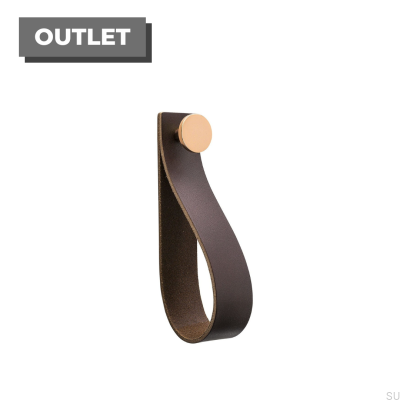 Wieszak ścienny Loop Strap skórzany brązowy z miedzianym