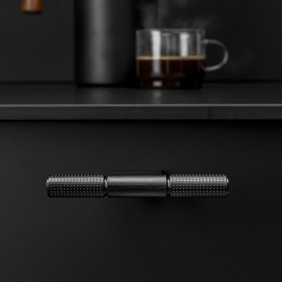 Gałka meblowa T-Bar Point Aluminiowa Czarna Szczotkowana