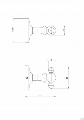 Wieszak ścienny TA242 Classic Mosiężny Chrom Polerowany