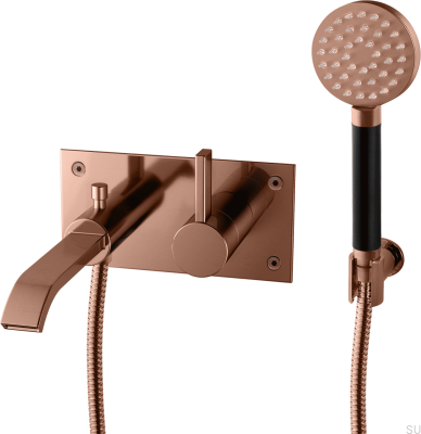 Bateria wannowa ścienna termostatyczna ARM036 Miedziana Szczotkowana Nielakierowana