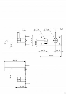 Bateria umywalkowa ARM006 Mosiężna Niklowana Szczotkowana