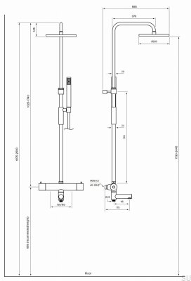 Zestaw prysznicowy TVM2200-150 Mosiężny Chromowany