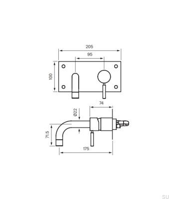 Bateria umywalkowa BOX006 Mosiężna Miodowe Złoto