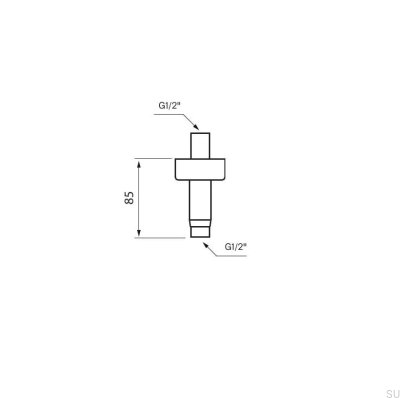 Ramię prysznicowe sufitowe FL271-085 Mosiężne Czarny Chrom