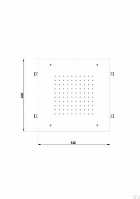 Głowica prysznicowa deszczownica kwadratowa 400 ZSOF094 Mosiężna Czarny Chrom Szczotkowany