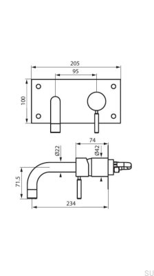 Bateria umywalkowa BOX008 Miedziana Szczotkowana Nielakierowana