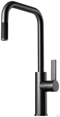 Bateria kuchenna z wyciąganą wylewką ARM985 Mosiężna Czarny Chrom